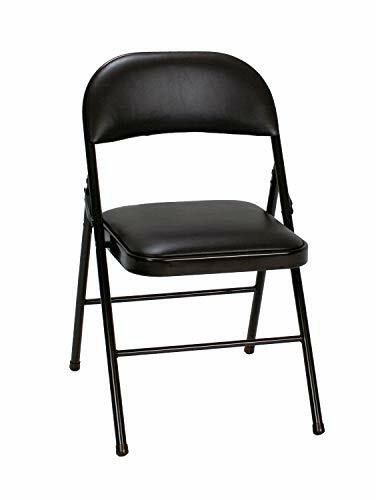 Cosco Vinyl Folding Chair, 4 Pack, Black