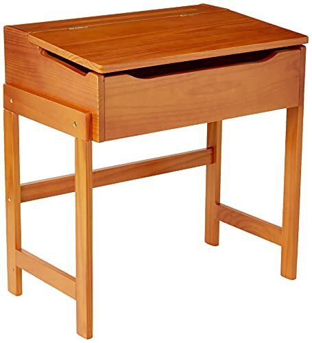 Lipper International Child&#39;s Slanted Top Desk &amp; Chair, Pecan Finish