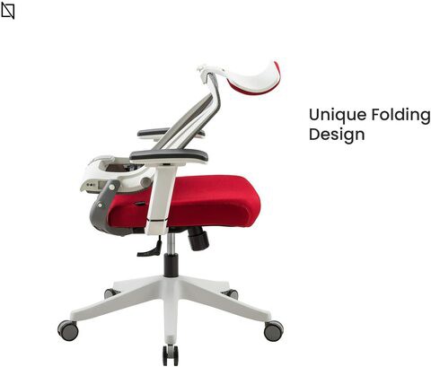 KIKO Chair, Ergonomic Folding Design, Premium Office &amp; Computer Chair by Navodesk (RED)