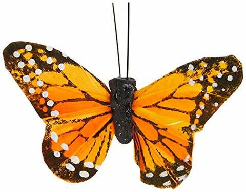 Shinoda Design Center 0165500200 12 Piece Monarch Butterfly Decor, 3, Orange