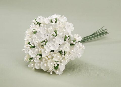 Darice V35694-29 Forget Me Not Cluster of Artificial Flowers Bouquet, Cream