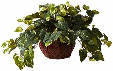 Nearly Natural 6681 Pothos with Vase Decorative Silk Plant, Green