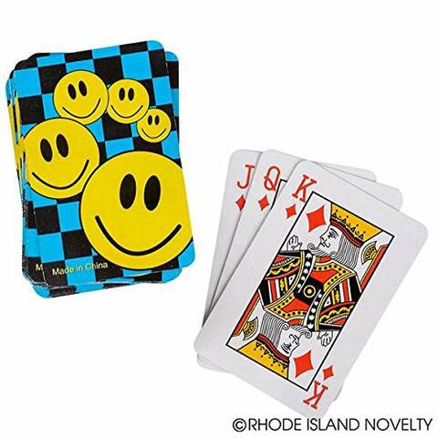 Rhode Island Novelty 2.5&quot; Mini Smiley Face Playing Cards