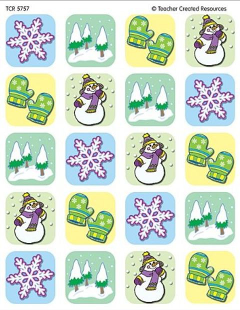 Teacher Created Resources Winter Season Stickers, Multi Color - 5757