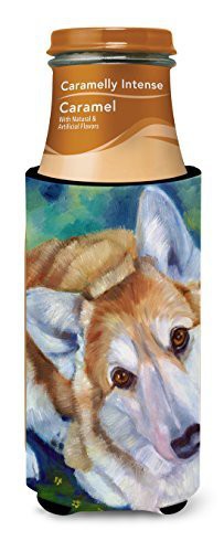 Caroline&#39;s Treasures 7302Muk Corgi Mini Daises Ultra Beverage Insulators For Slim Cans, Slim Can, Multicolor