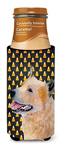 Caroline&#39;s Treasures Lh9058Muk Australian Cattle Dog Candy Corn Halloween Portrait Ultra Beverage Insulators For Slim Cans, Slim Can, Multicolor