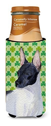 Caroline&#39;s Treasures Ss4411Muk Rat Terrier St. Patrick&#39;s Day Shamrock Portrait Ultra Beverage Insulators For Slim Cans, Slim Can, Multicolor