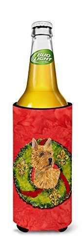 Caroline&#39;s Treasures Ss4188Muk Norwich Terrier Cristmas Wreath Ultra Beverage Insulators For Slim Cans, Slim Can, Multicolor