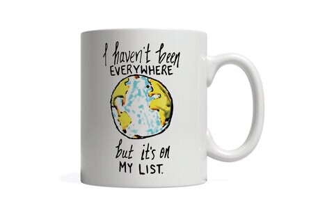 Giftmate Travel Globe Printed Ceramic Tea and Coffee Mug 320ml