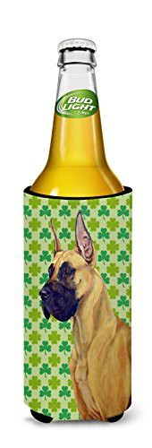 Caroline&#39;s Treasures Lh9175Muk Great Dane St. Patrick&#39;s Day Shamrock Portrait Ultra Beverage Insulators For Slim Cans, Slim Can, Multicolor