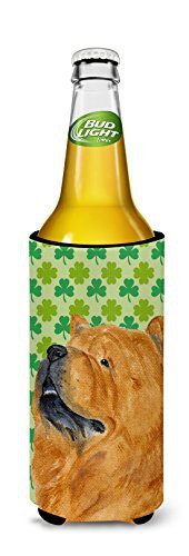 Caroline&#39;s Treasures Ss4433Muk Chow Chow St. Patrick&#39;s Day Shamrock Portrait Ultra Beverage Insulators For Slim Cans, Slim Can, Multicolor