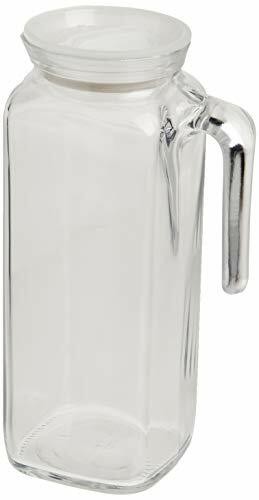 Bormioli Rocco Glass Frigoverre Jug With Airtight Lid (1 Liter): Clear Pitcher Hermetic Sealing, Easy Pour Spout &amp; Handle - For Water, Juice, Iced Coff