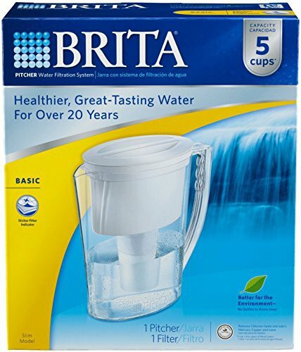 Brita Slim Water Filter Pitcher, 5 Cup food, White