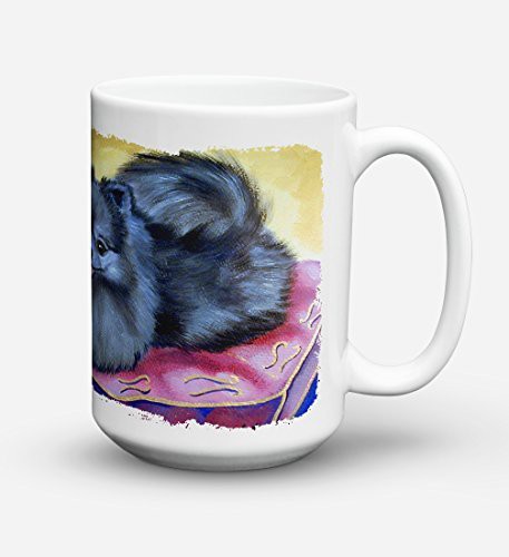 Caroline&#39;s Treasures 7503Cm15 Pomeranian Dishwasher Safe Microwavable Ceramic Coffee Mug 15 Ounce, 15 Ounce, Multicolor