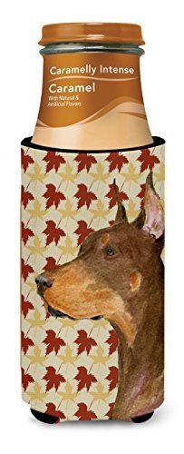 Caroline&#39;s Treasures Ss4388Muk Doberman Fall Leaves Portrait Ultra Beverage Insulators For Slim Cans, Slim Can, Multicolor