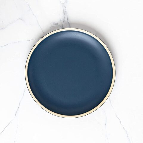 Siena Ceramic Appetizer Plate  8 inch in Matte Dark Blue, Modern Dinner Set