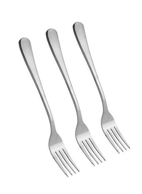 Royalford 3-Piece Table Forks Silver 18cm