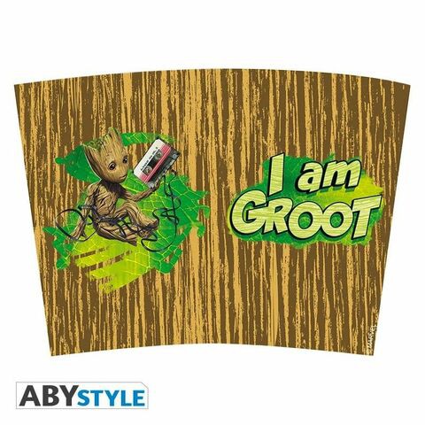 Guardian of the Galaxy&#39;s Toddler Groot &quot;I am Groot&quot; Design Marvel Licensed Brown 0.35 L Insulating Plastic Travel Mug/Tumbler