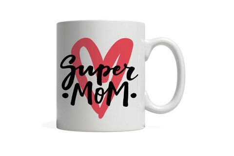 Giftmate Super Mom Printed Ceramic Tea and Coffee Mug 320ml