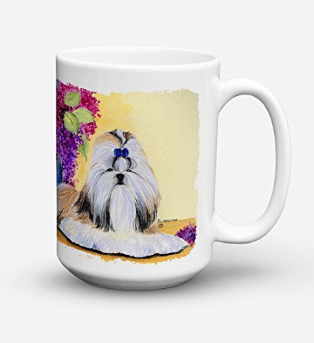 Caroline&#39;s Treasures Ss8341Cm15 Shih Tzu Dishwasher Safe Microwavable Ceramic Coffee Mug 15 Ounce, 15 Ounce, Multicolor