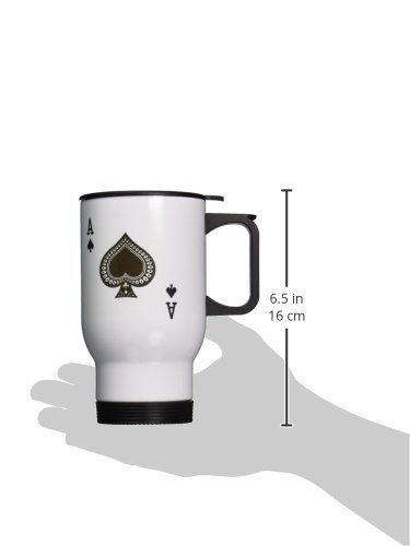 3Drose Ace Of Spades Playing Card-Black Spade Suit Stainless Steel Travel Mug, 14-Ounce