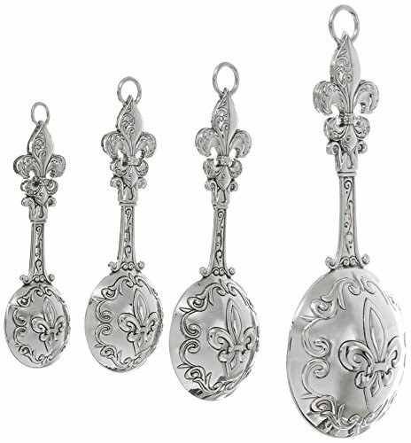 Ganz 4-Piece Set, Fleur De Lis Measuring Spoon, One Size, silver