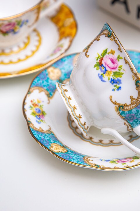 Royal Garden design cup with saucer from Royal Emirates.180 ml Colour Blue