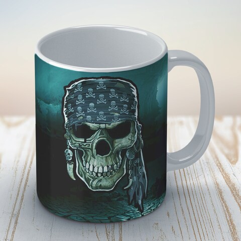 Green pirate skull Coffee Mug