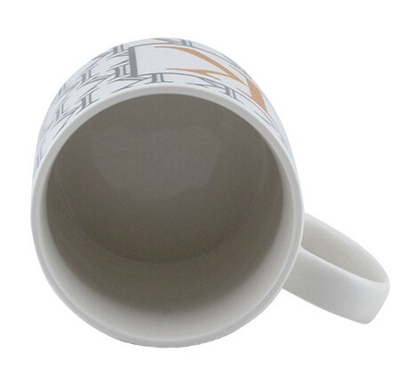 SHALLOW  LETTER K PRINTED  PORCELAIN TEA COFFEE MUG