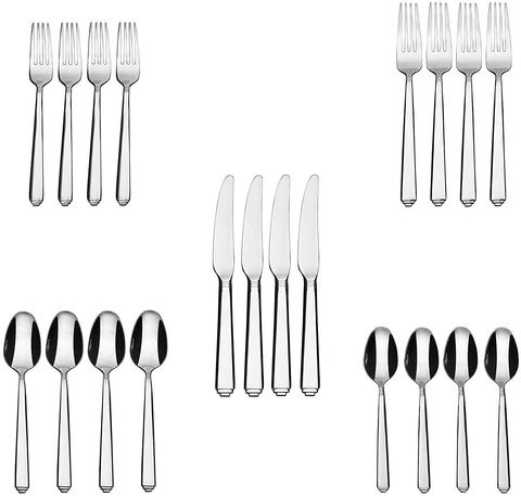 Silverware Set, 20 Pieces Flatware Set with Fork, Knife and Spoon, Service for 4 by Lorena