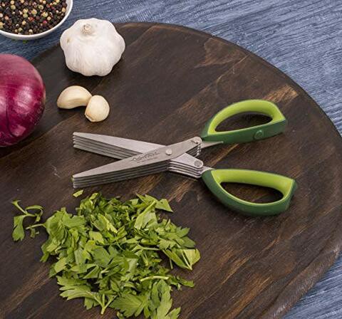 Cutlery-Pro 5-Blade Herb Scissors and Kitchen Shears, Stainless Steel Blades