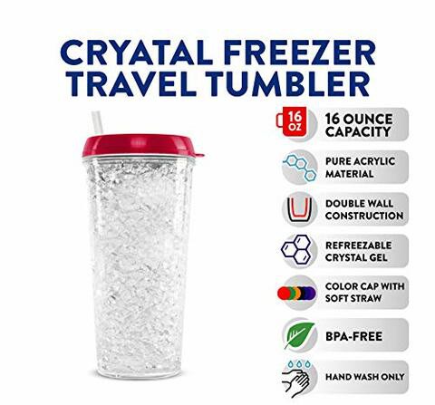 NCAA Texas Tech Red Raiders 16oz Crystal Freezer Tumbler with Lid and Straw