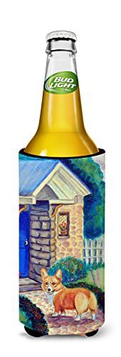 Caroline&#39;s Treasures 7169Muk Corgi At The Cottage Ultra Beverage Insulators For Slim Cans, Slim Can, Multicolor