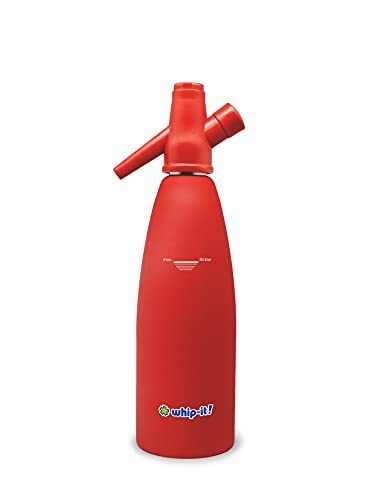 Whip-It 1-Liter Soda Siphon, Rubber Coated, Red