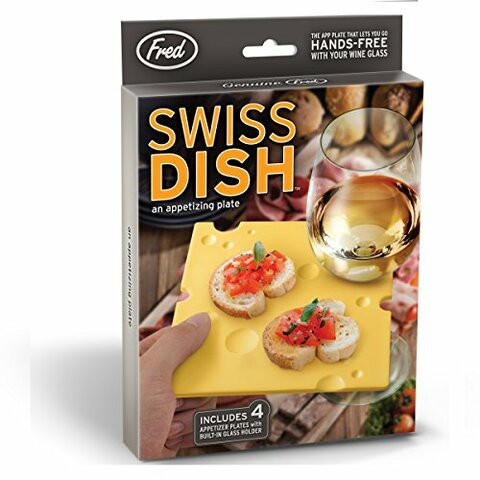 Fred Swiss Dish Cheese Slice Party Plates, Set Of 4