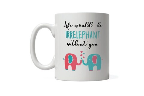 Giftmate Irrelephant Printed Ceramic Tea and Coffee Mug 320ml