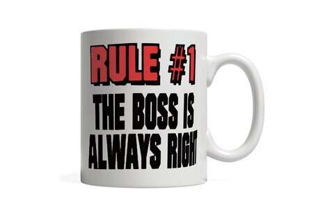 Giftmate Boss is Always Right Printed Ceramic Tea and Coffee Mug 320ml