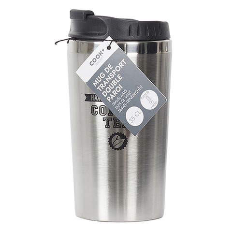 Stainless Steel Double Wall Travel Mug - Black