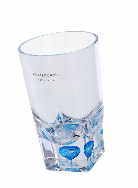 Royalford Acrylic Crystal Glass Clear/Blue 7.2X7.2X12Cm