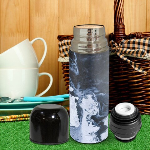 Grayscale marble Thermos Flask