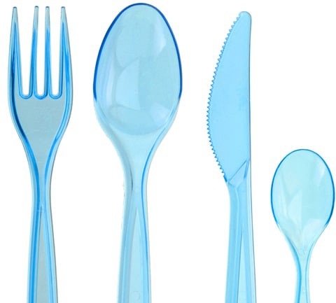 KOOPMAN DISPOSABLE CUTLERY SET, BLUE, K8711295515590, 24 PIECES