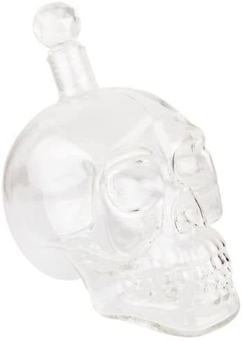 Doreen Skull Head Vodka Whiskey Shot Glass Bottle Decanter, 350ml, Transparent