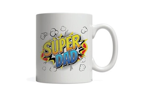 Giftmate Super Dad Printed Ceramic Tea and Coffee Mug 320ml