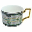 Bee Design Ceramic Coffee Cup With Saucer Stripe green - 350ml