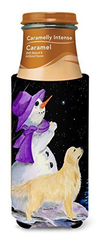 Caroline&#39;s Treasures Ss8950Muk Snowman With Golden Retriever Ultra Beverage Insulators For Slim Cans, Slim Can, Multicolor