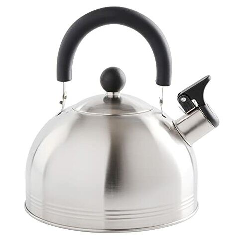 Mr. Coffee Carterton Stainless Steel Whistling Tea Kettle, 1.5-Quart, Mirror Polish