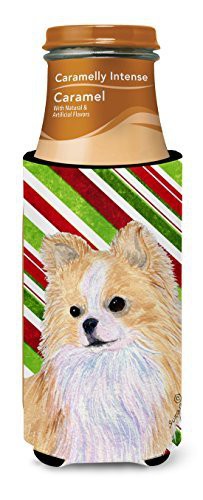 Caroline&#39;s Treasures Ss4542Muk Chihuahua Candy Cane Holiday Christmas Ultra Beverage Insulators For Slim Cans, Slim Can, Multicolor