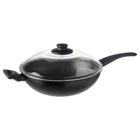 Hemlagad - Wok With Lid, Black, 28 Cm