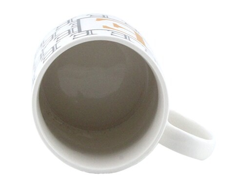 SHALLOW  LETTER E PRINTED  PORCELAIN TEA COFFEE MUG