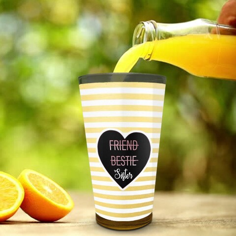 Friend Bestie Sister Latte Glass